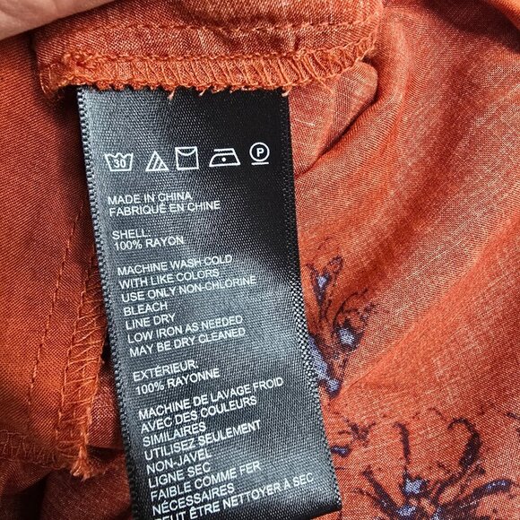 NWT Urban Outfitters High Rise Romper Puff Sleeve Brown Orange Medium - Picture 10 of 10